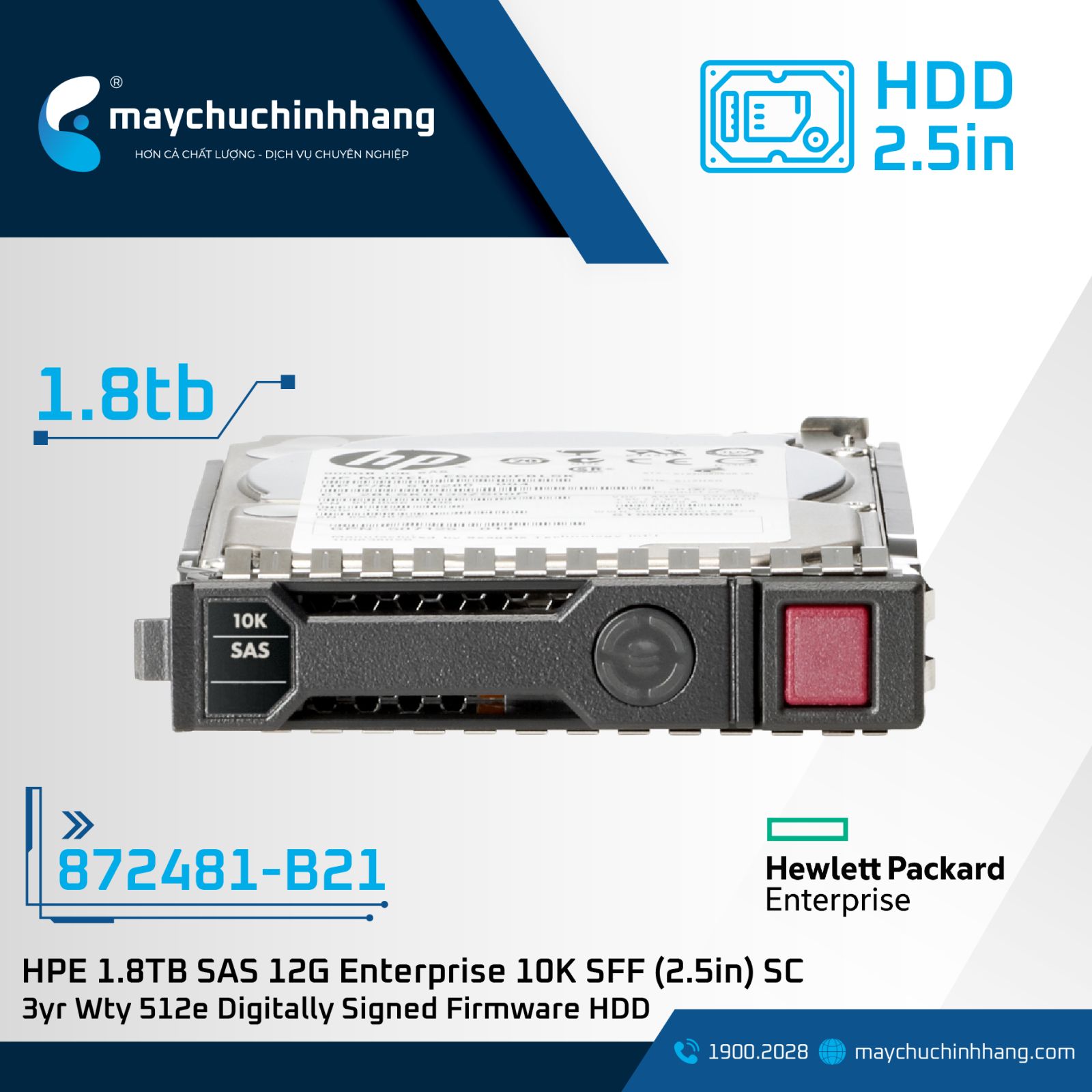 HPE 1.8TB SAS 12G Enterprise 10K SFF (2.5in)